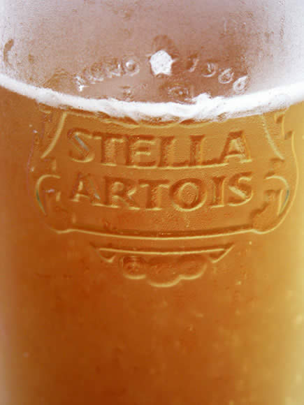 Stella Artois, the best Belgian beer in England